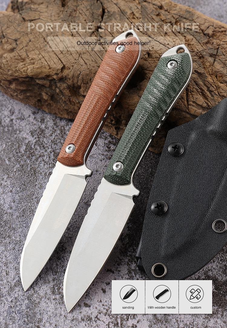 Popular Mitaka handle D2 blade Straight knife Outdoor pocket knife with K sheath