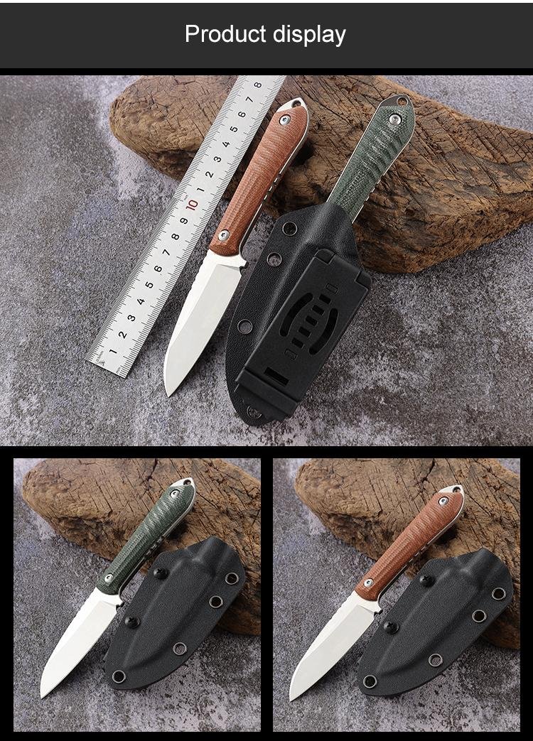 Popular Mitaka handle D2 blade Straight knife Outdoor pocket knife with K sheath 4