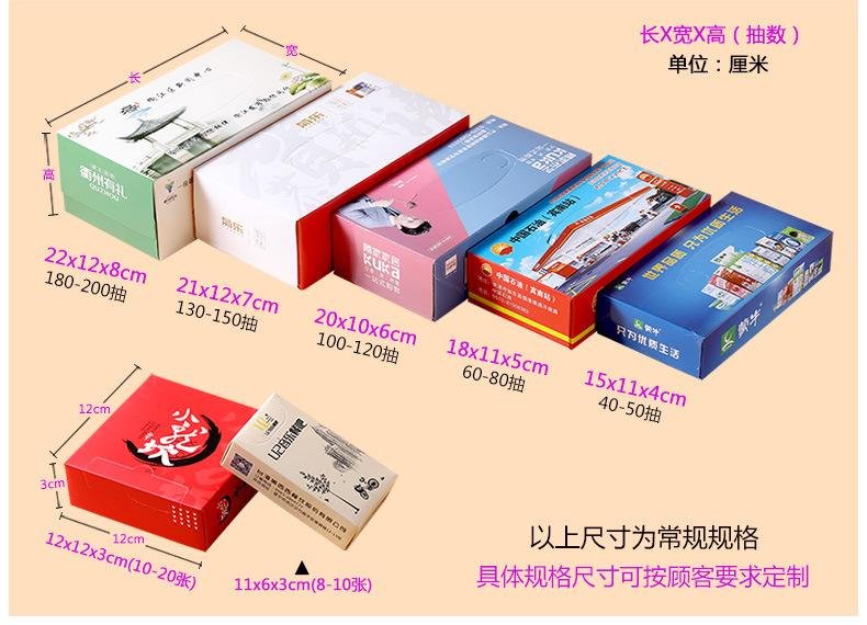 银川抽纸厂家定制各种广告抽纸盒餐饮纸巾 2