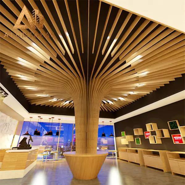 aluminum strip ceiling design interior A30007 Alumideas (China