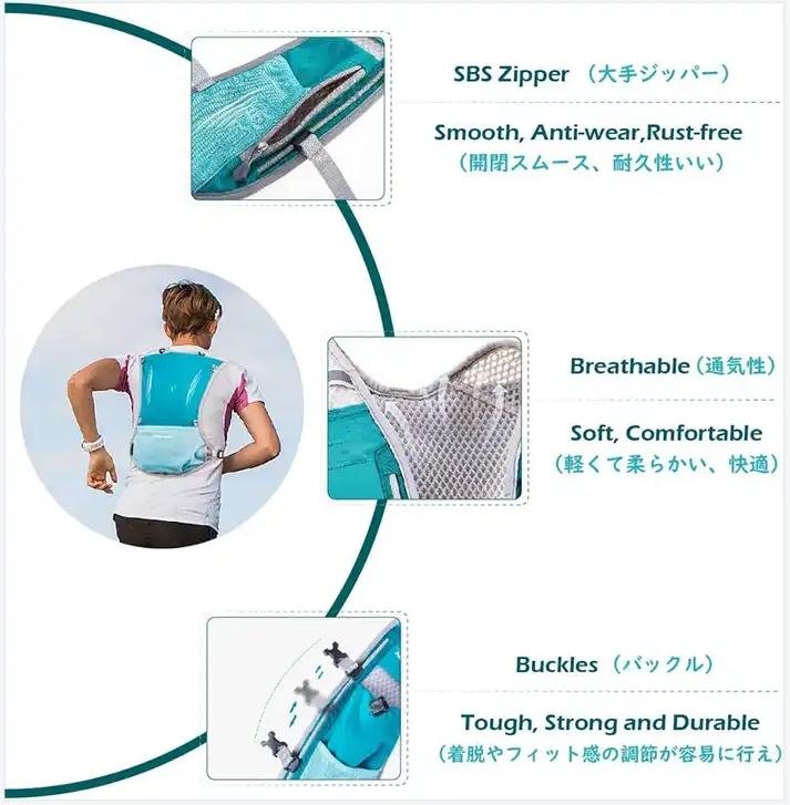 Hydration Pack Water Backpack 5.5L Outdoors Running Vest 2