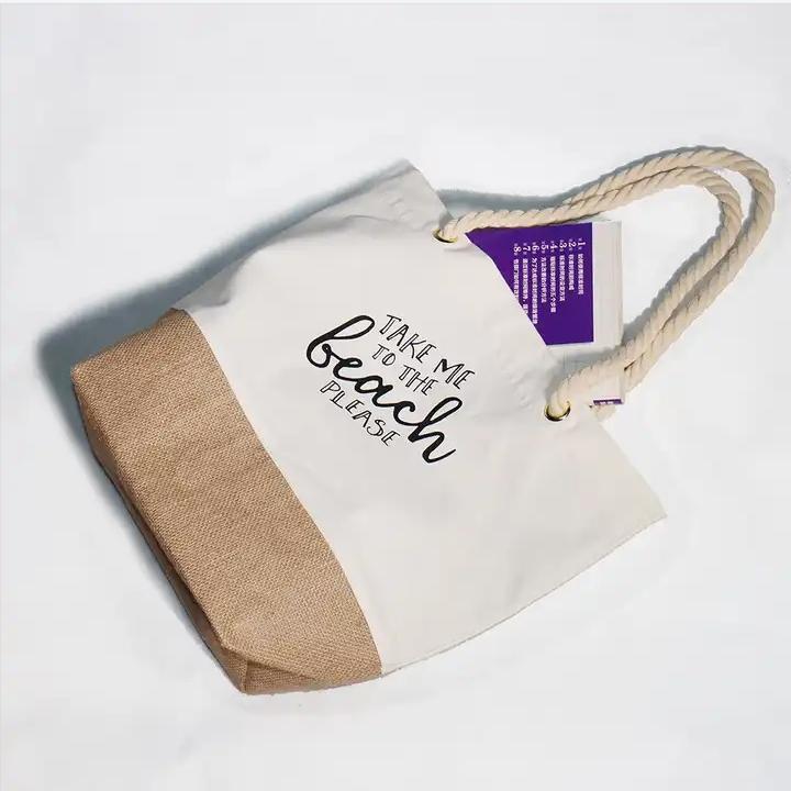 wholesale tote bag Cotton Canvas beach tote bags with Custom printed logo