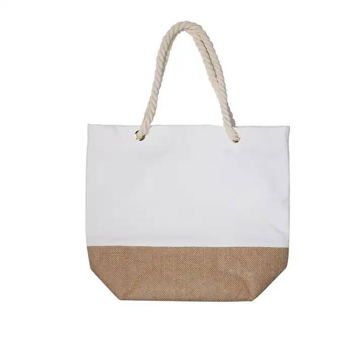 wholesale tote bag Cotton Canvas beach tote bags with Custom printed logo 3