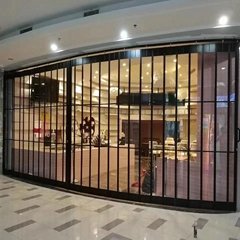 苏州铝合金水晶折叠门商场弧形推拉隐形折叠门