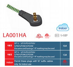 UL/CUL ETL/CETL NEMA1-15P/1-15R Power Supply Cord