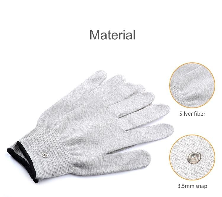 High Quality Grey Silver Tens Conductive Gloves for use with Tens Unit Device   2