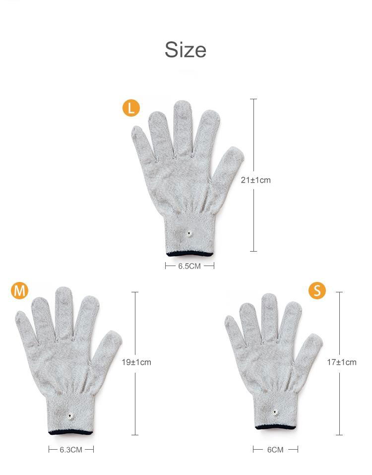 High Quality Grey Silver Tens Conductive Gloves for use with Tens Unit Device   3