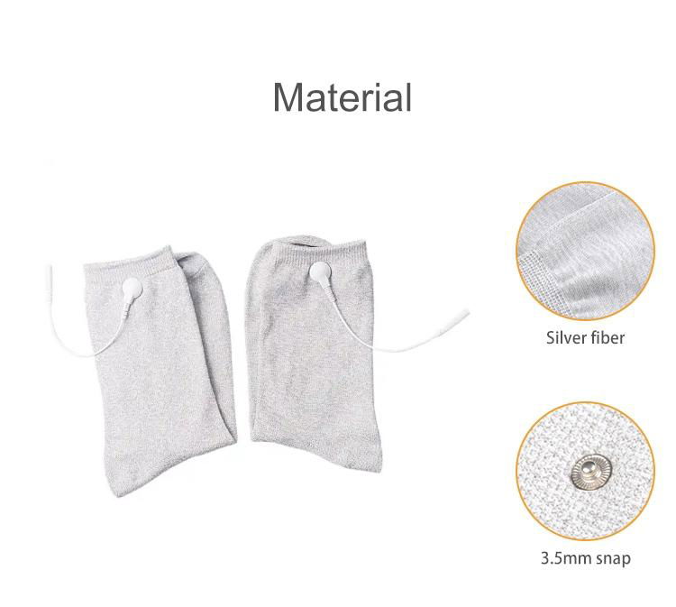 Tens Machine Physical Therapy Silver Fiber Conductive Socks Relieve Foot Pain  2