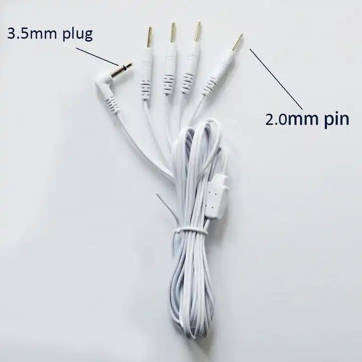  4 Pins Tens Electrode Lead Wire DC 2.0mm Pin Medical Cable for Tens Electrodes  4