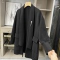 Knitted double-sided wool jacket for women