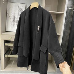 Knitted double-sided wool jacket for