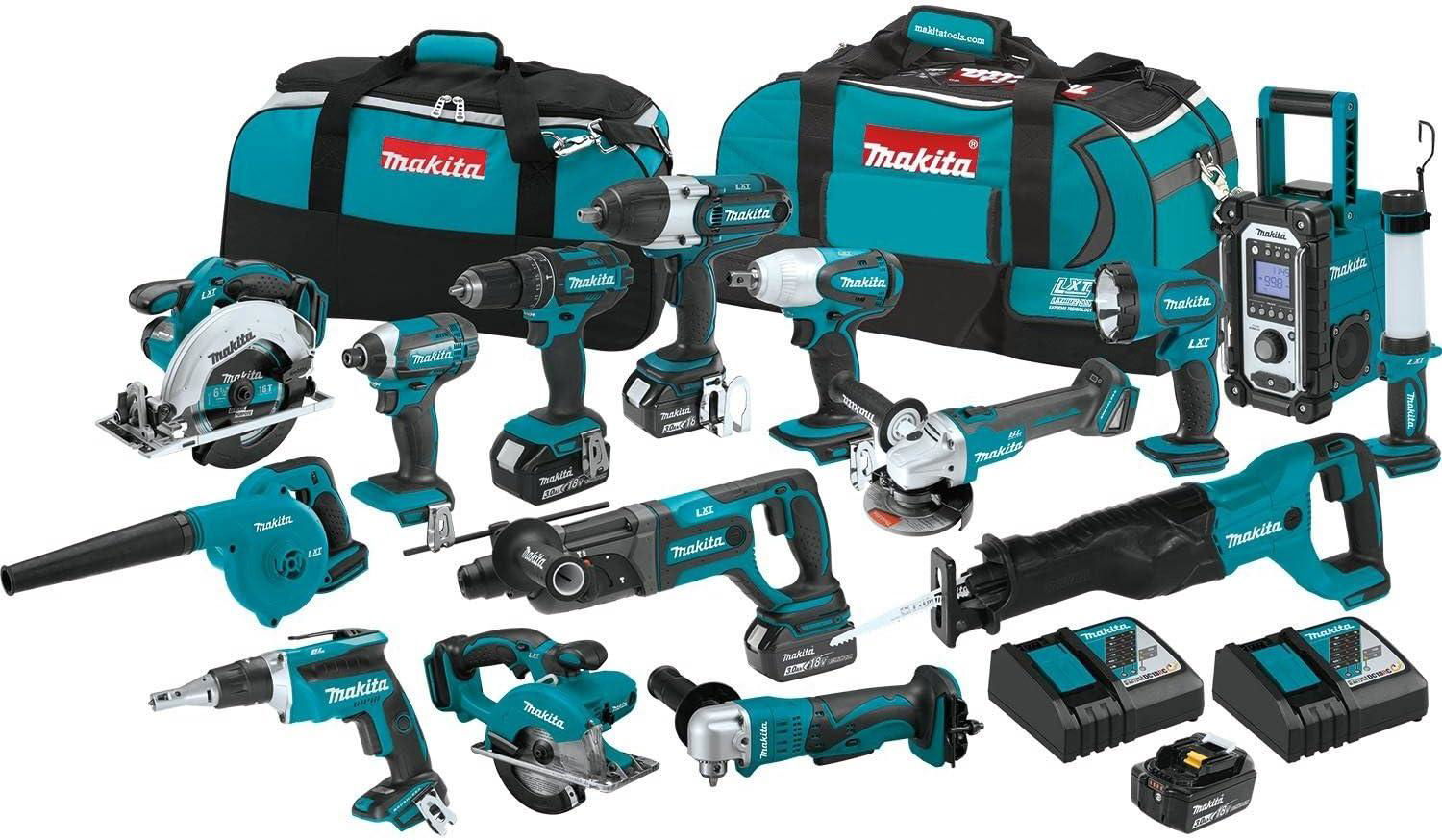 Makita XT1501 18V LXT Lithium-Ion Cordless 15-Pc. Combo Kit (3.0Ah) 