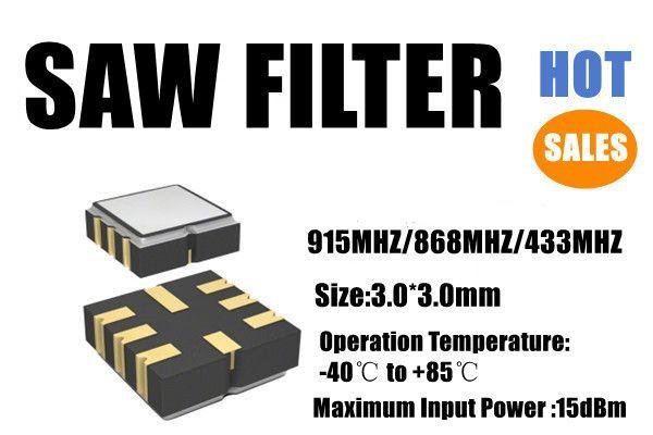Low-loss RF 915mhz saw filter for remote control receivers