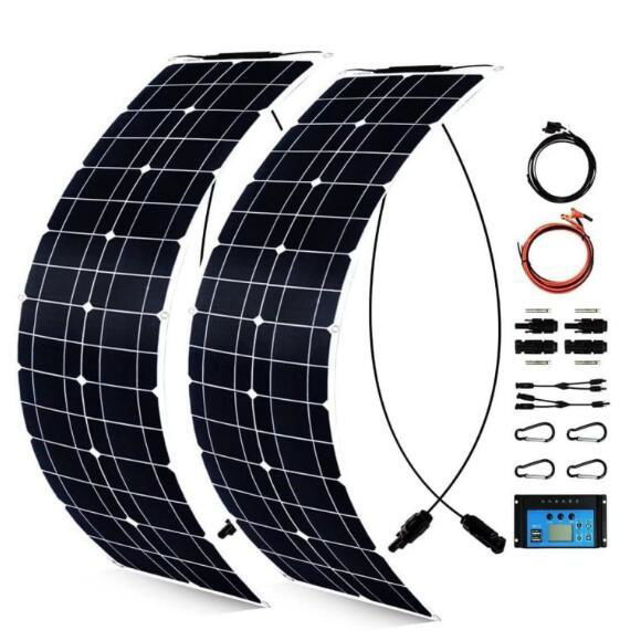 300W Monocrystalline Usb Solar Panel Kit For Motorhome 50A 12-24V 3