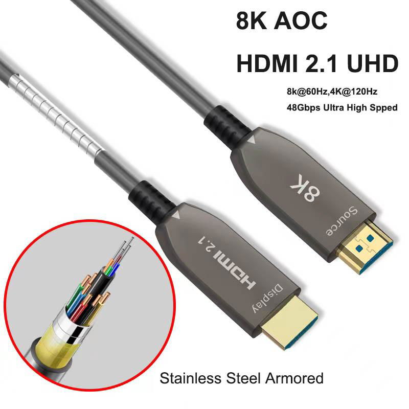 Armored 4K Fiber Optic HDMI 2.0 Active Optical Cable on Roxtone PCD Drum 3