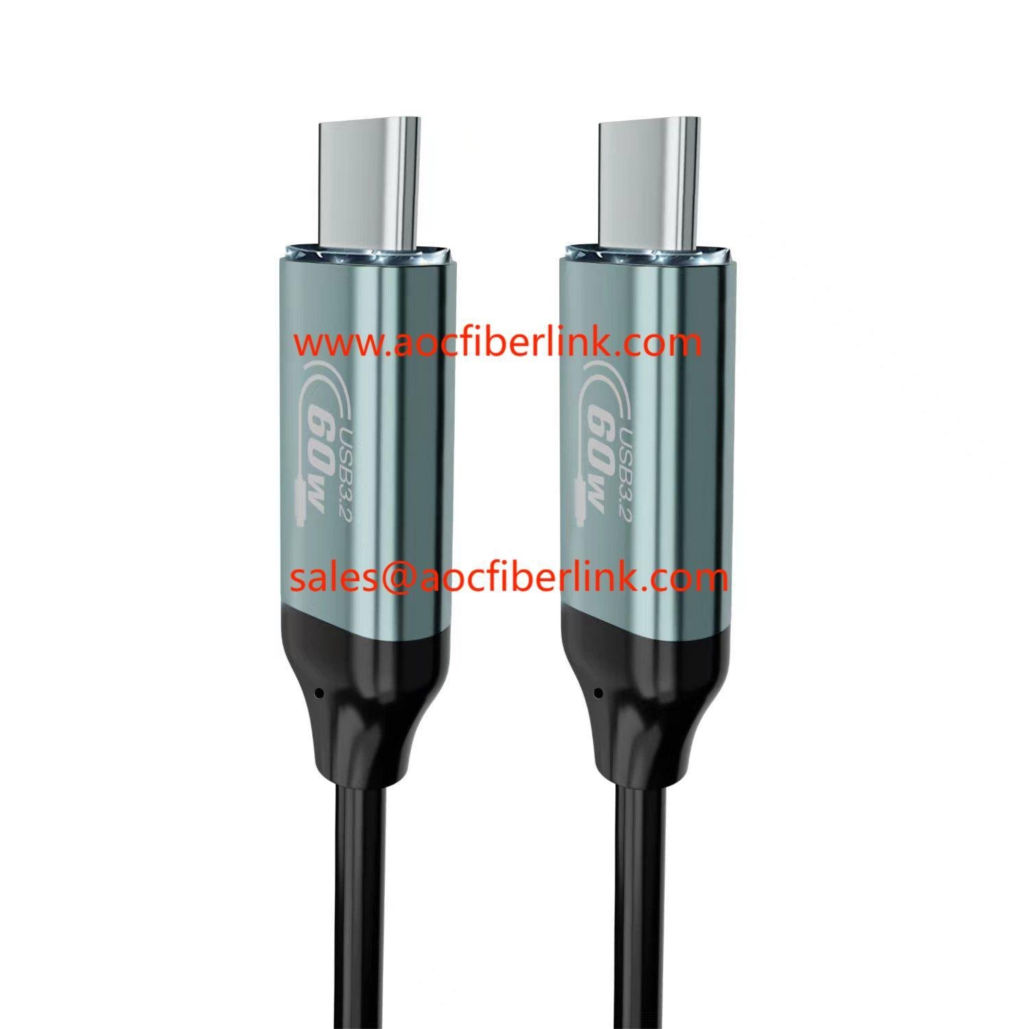 60W Fast Charging Fiber Optic USB 3.2 GEN 2 Type-C Cable for VR Headseat 2