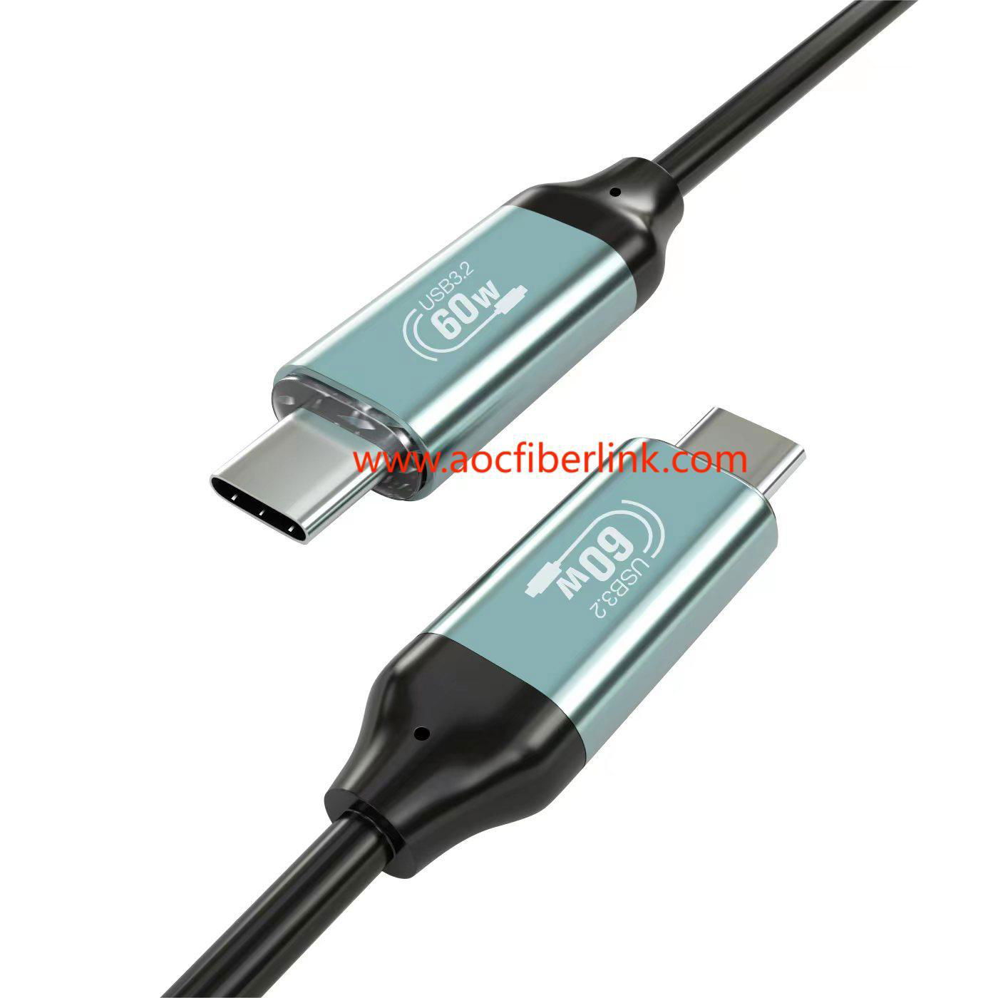 60W Fast Charging Fiber Optic USB 3.2 GEN 2 Type-C Cable for VR Headseat 3