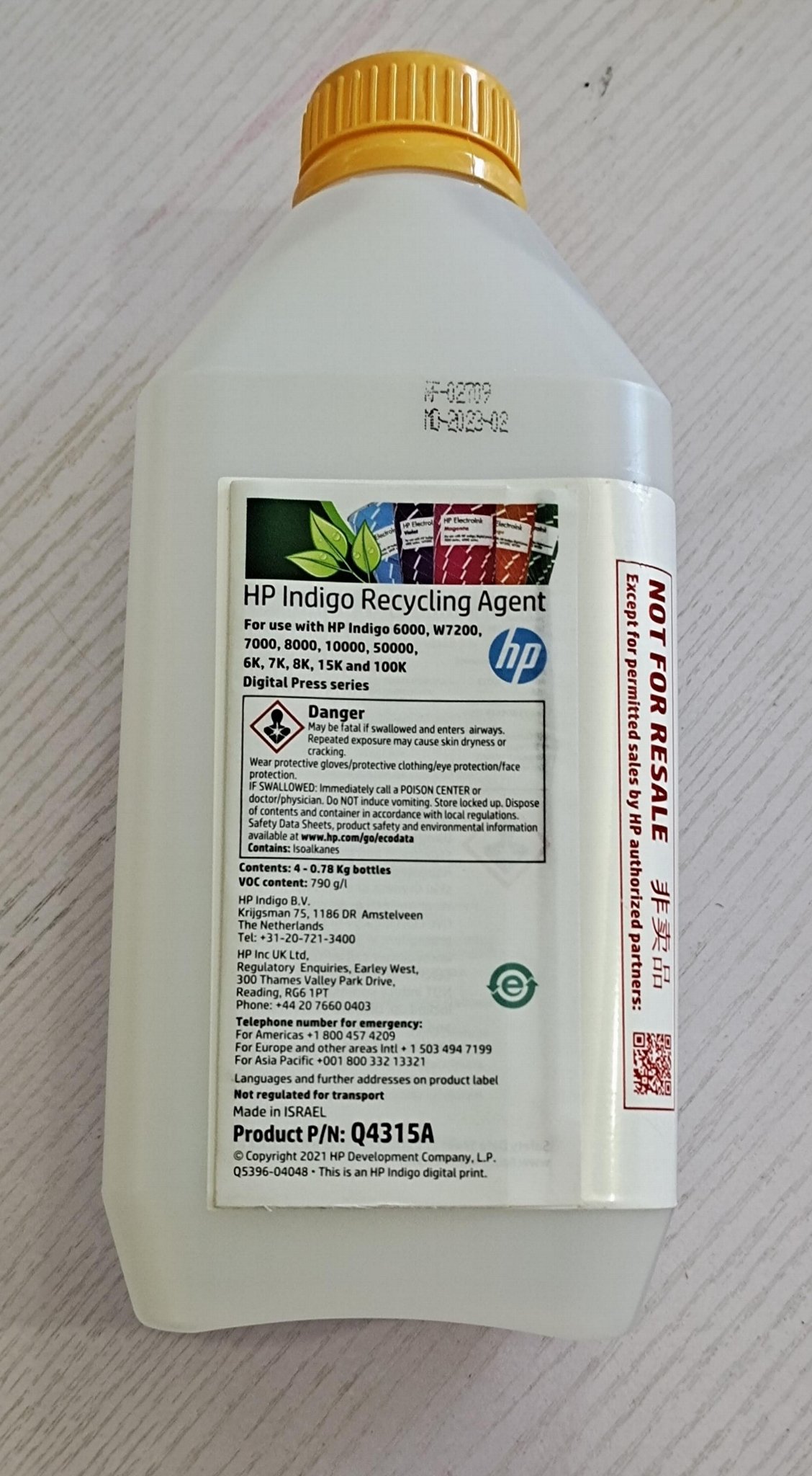 Compatible HP Indigo Q4315A Q4315 Recycle Agent 4.5 1