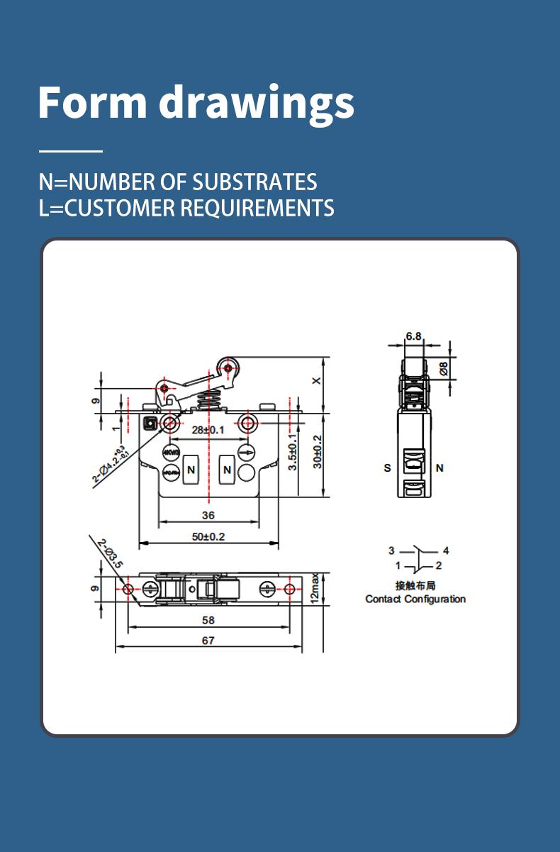 Micro switch self-cleaning contacts for rail transit supporting customization 5