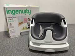 Ingenuity Baby Base 2-in-1 Booster Feeding and Floor Seat with Self-Storing Tray