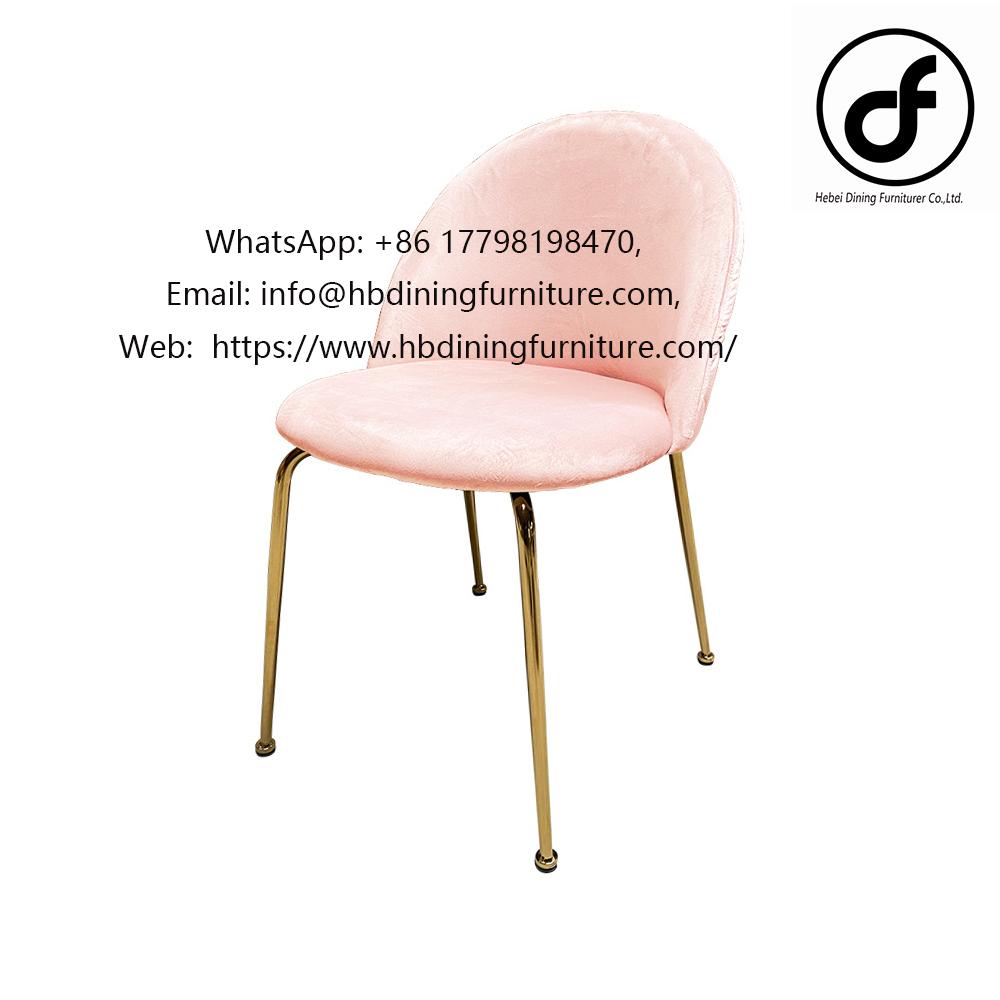 Pink velvet dining chair