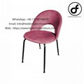 Pink Velvet Metal Leg Dining Chair 1