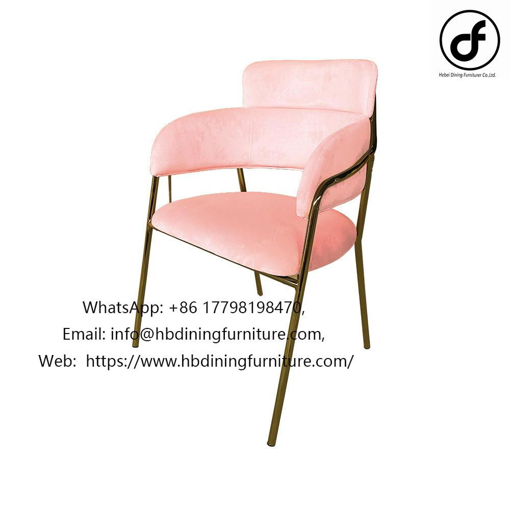 Velvet armchair with metal legs