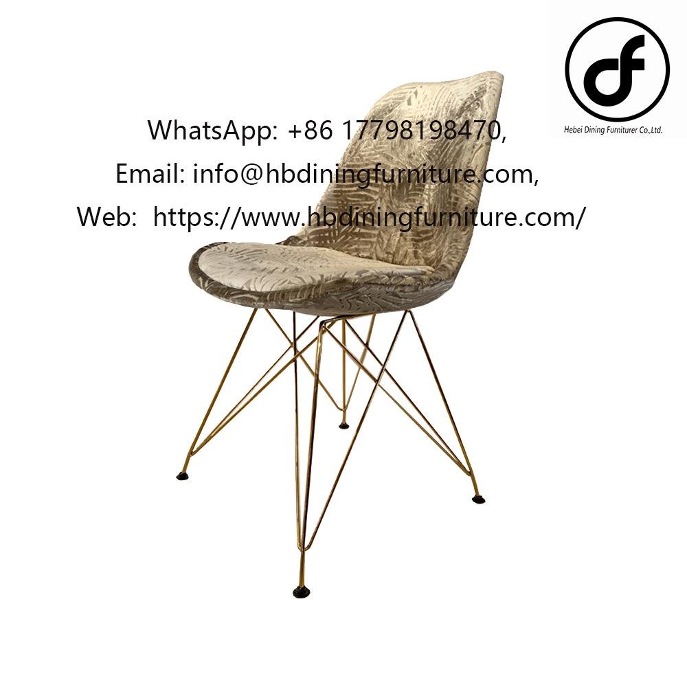 Luxurious velvet fabric dining chair