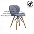 Fabric Radar Pattern Wood Leg Dining Chair 1
