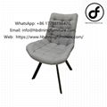 Gray fabric wide cushion dining chair 1