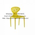 Patterned backrest plastic dining chair