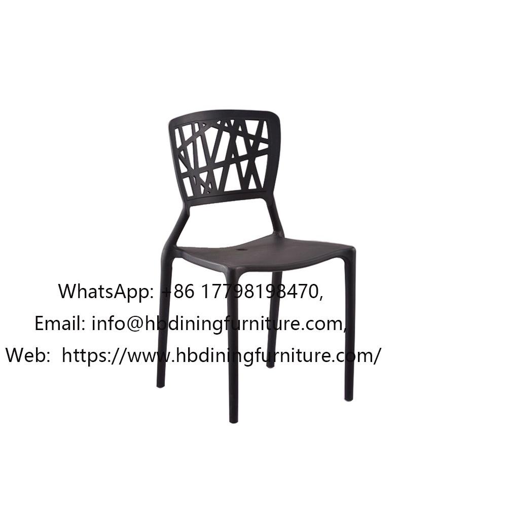 Plastic backrest integrated dining chair