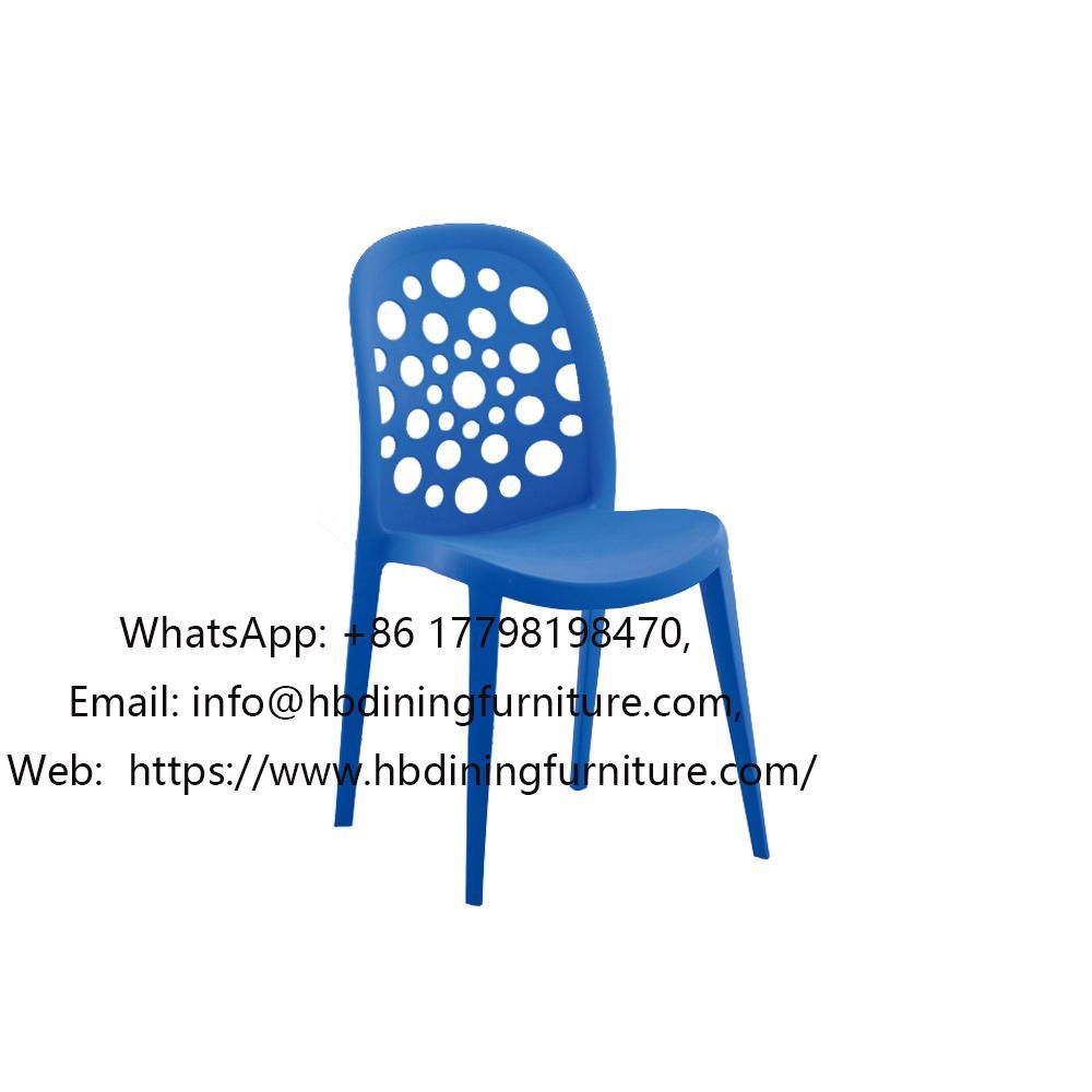 Blue hole pattern dining chair