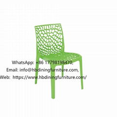 Green breathable plastic dining chair