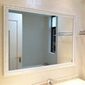 Classic Contemporary Rectangular Brushed Gold Bathroom Mirror Living Room Furnit