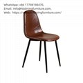 Leather Dining Chair Glossy Black Painted Legs DC-U05A 1