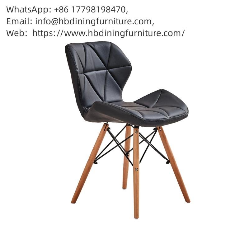 Leather Wooden Leg Dining Chair DC-U06