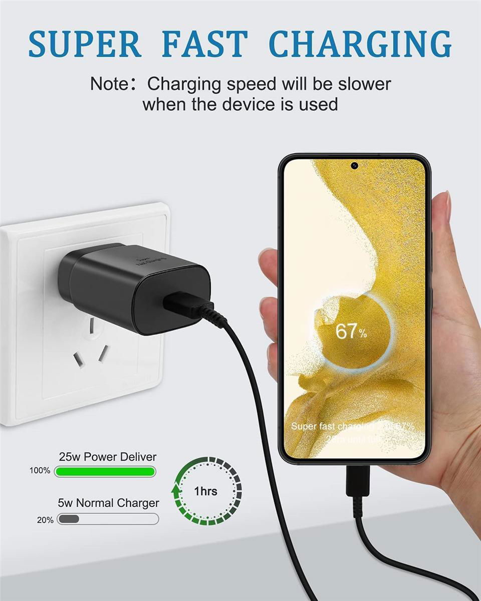 25W Super Fast Charger Travel Power Adapter Mobile Phone Wall Charger EU US 25W  3