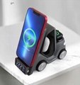 15w Fast Charge 5 in 1 car wireless charger with led light mobile phone holder