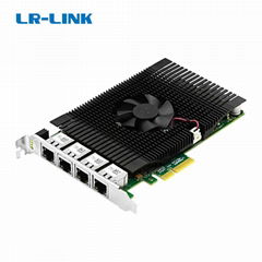 LR-LINK PCIe x4 Quad-port PoE+ 5G Vision Frame Grabber Card