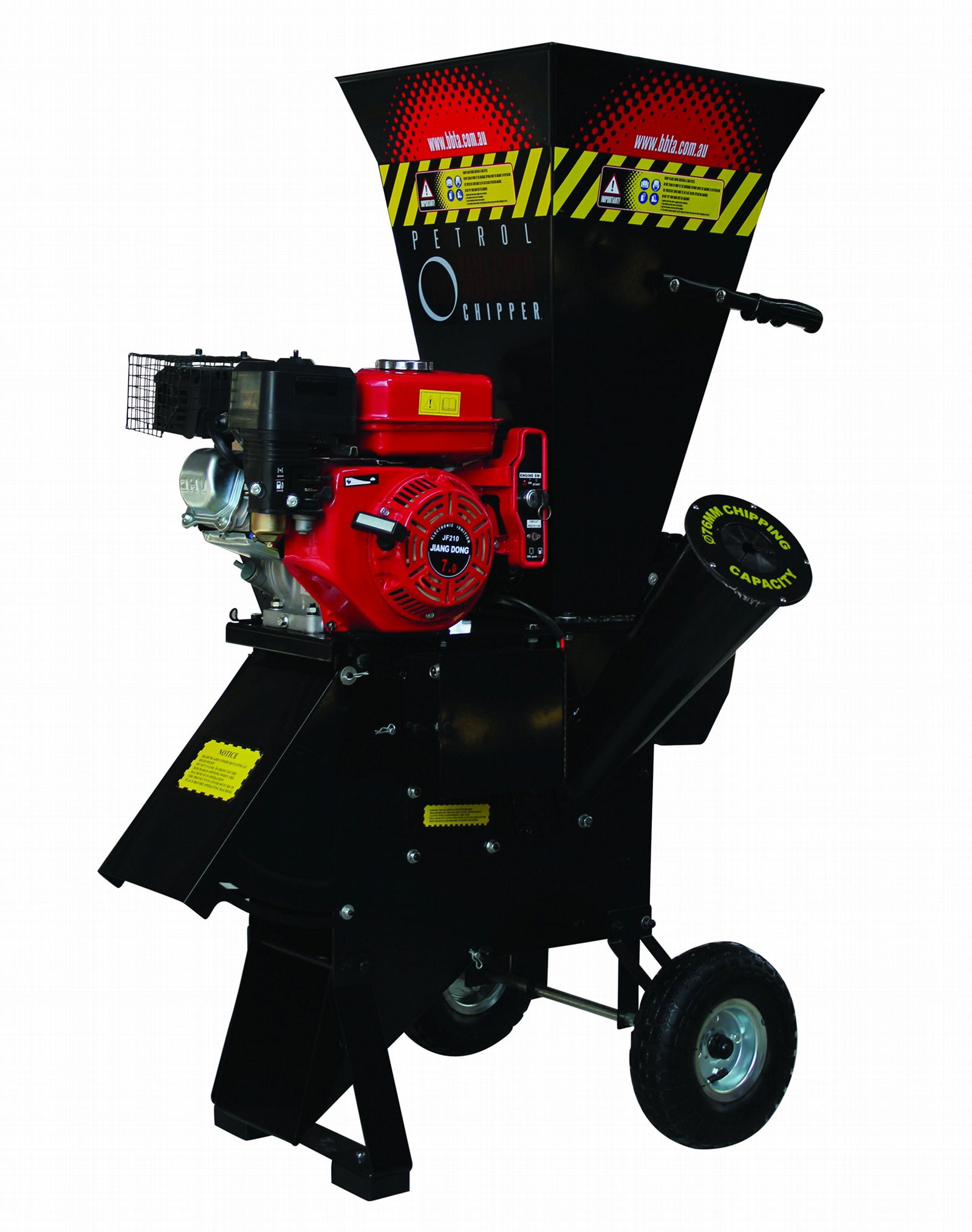 7HP Petrol 208cc Electric Start Garden Wood Mulcher/Chipper