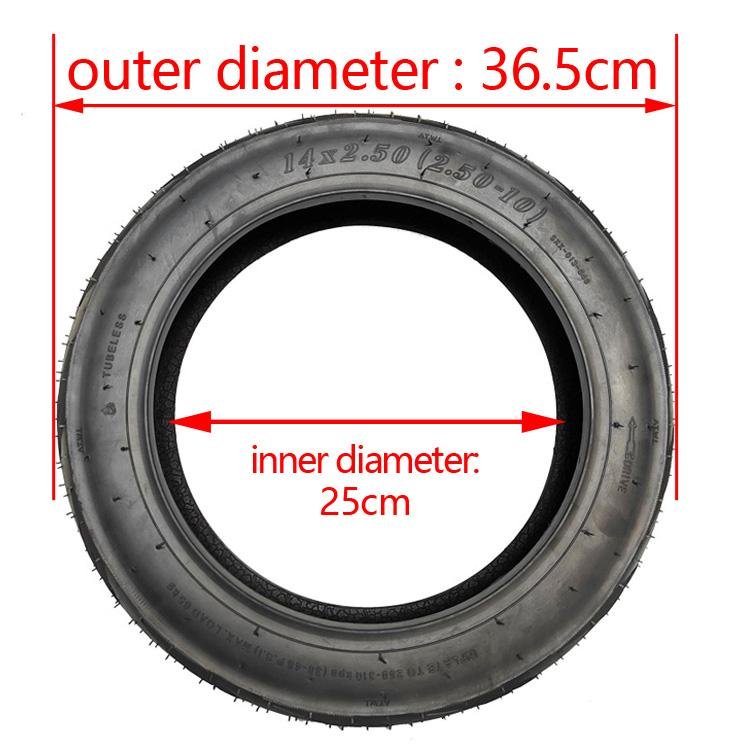 14x2.50 14x2.50  Ebike Tire with Bent Valve | 14x2.5 Tubeless Tire 2