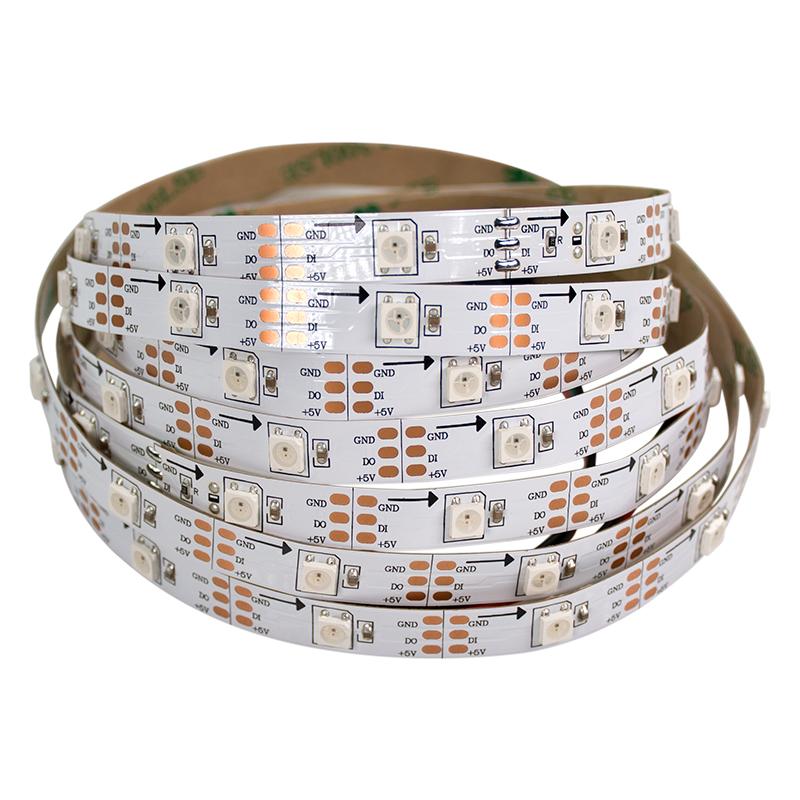 SMD5050 RGB LC8812B 30灯 10宽 PCB DC 5V幻彩灯条 照明可寻址Led灯带 5