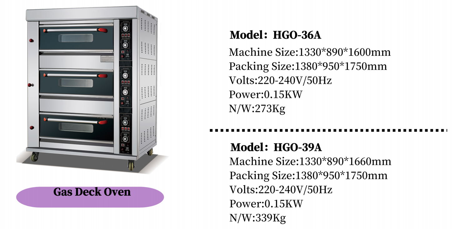 1甲板至4甲板燃氣/電烘焙烤箱 3