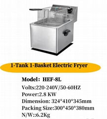 1-Tank 1-Basket Electric Fryer