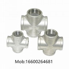 Stainless steel alloy steel socket threaded four-way forged fittings