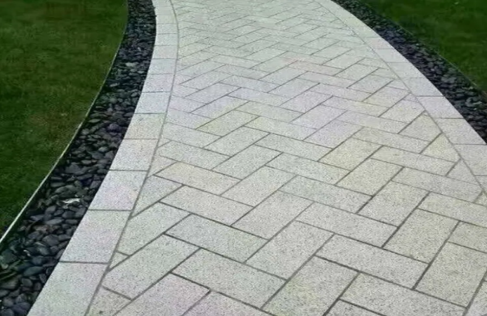 Non slip white rust stone paving ceramic floor tiles for house exterior outdoor  2
