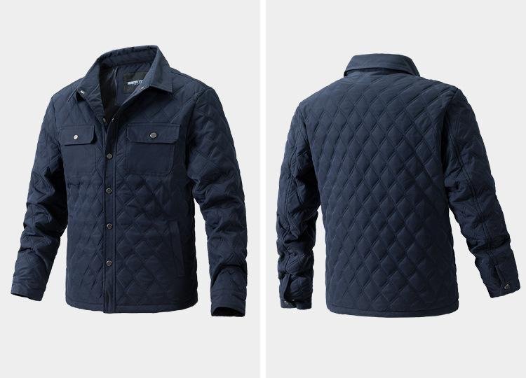 Men's jacket Korean slim fit thin cotton diamond plaid jacket 2
