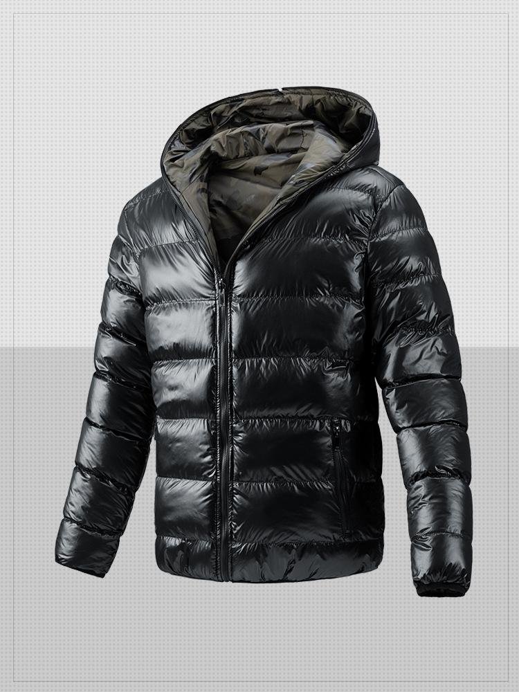 Men's cotton jacket with thickened camouflage double-sided coat