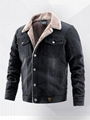 Men's denim jacket with collar, washed cotton, fashionable men's jacket